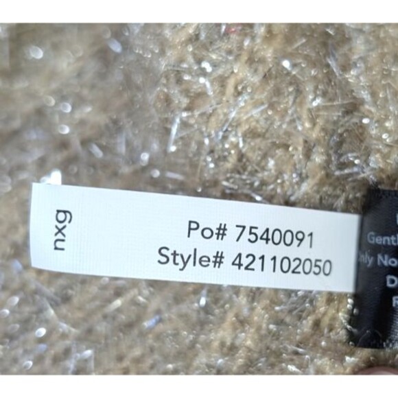 Boston Proper Womens XS Gold Metallic Cowl Neck Pullover Holiday Sweater Festive - Picture 6 of 16